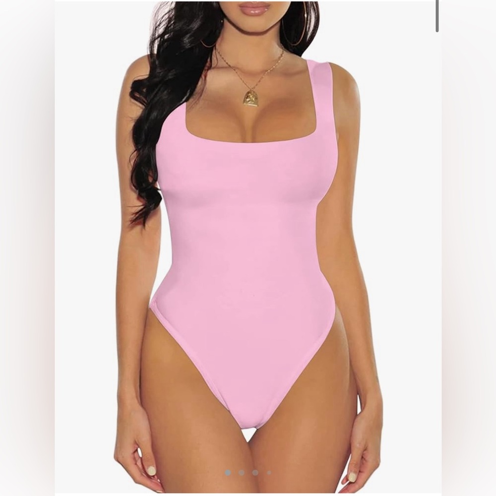 Jorasob Pink Size Small Women’s Square Neck Bodysuit
